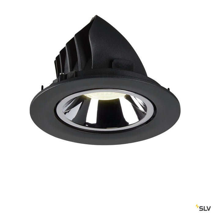 NUMINOS GIMBLE L, black / chrome recessed ceiling light, 4000K 40°