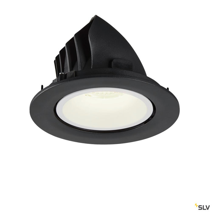 NUMINOS GIMBLE L, black / white recessed ceiling light, 4000K 55°