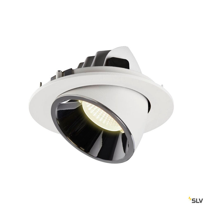 NUMINOS GIMBLE L, white / chrome recessed ceiling light, 4000K 40°