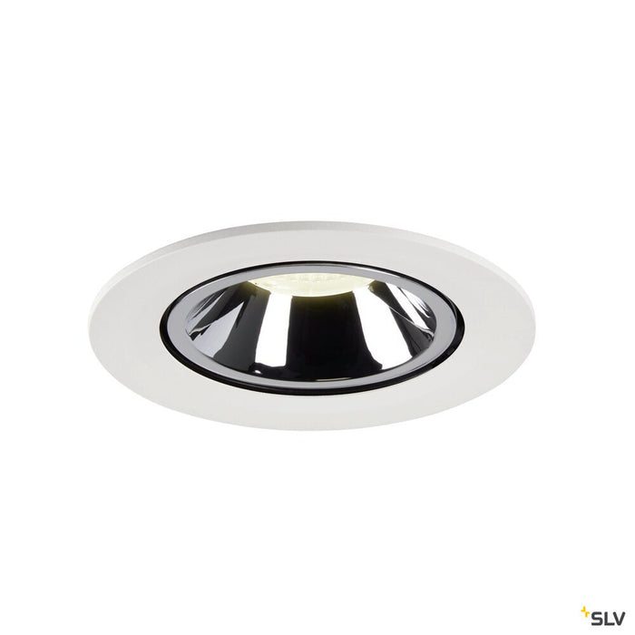 NUMINOS GIMBLE L, white / chrome recessed ceiling light, 4000K 55°