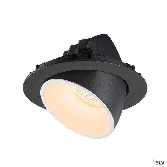 NUMINOS GIMBLE XL, black / white recessed ceiling light, 2700K 20°