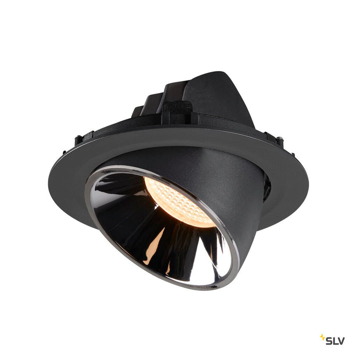NUMINOS GIMBLE XL, black / chrome recessed ceiling light, 2700K 240°