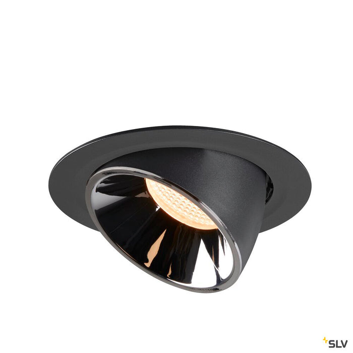 NUMINOS GIMBLE XL, black / chrome recessed ceiling light, 2700K 40°