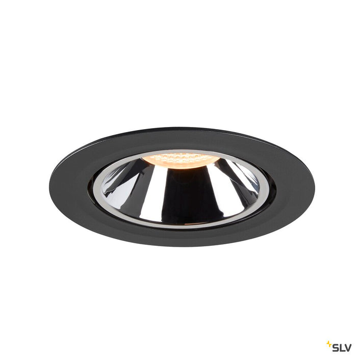 NUMINOS GIMBLE XL, black / chrome recessed ceiling light, 2700K 55°