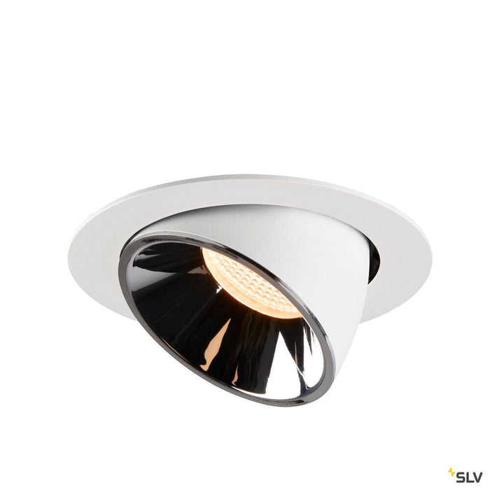 NUMINOS GIMBLE XL, white / chrome recessed ceiling light, 2700K 20°