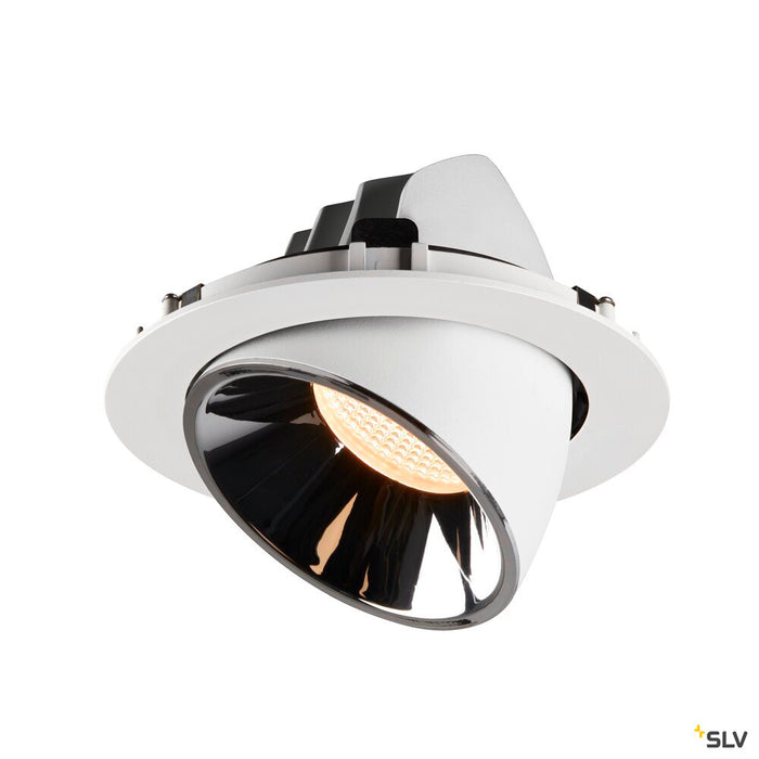 NUMINOS GIMBLE XL, white / chrome recessed ceiling light, 2700K 20°