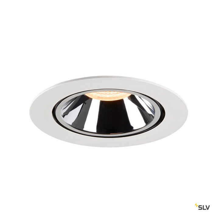 NUMINOS GIMBLE XL, white / chrome recessed ceiling light, 2700K 40°