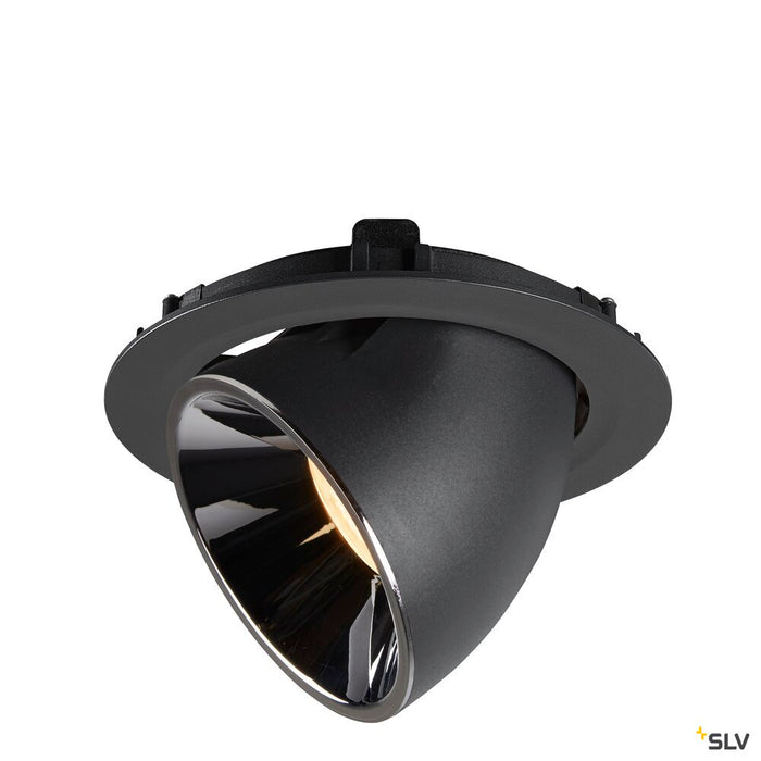 NUMINOS GIMBLE XL, black / chrome recessed ceiling light, 3000K 20°