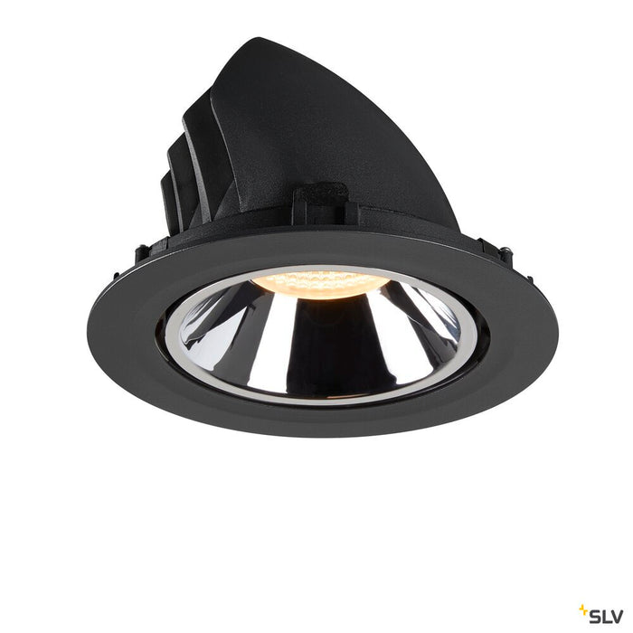 NUMINOS GIMBLE XL, black / chrome recessed ceiling light, 3000K 20°
