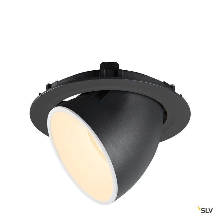 NUMINOS GIMBLE XL, black / white recessed ceiling light, 3000K 40°