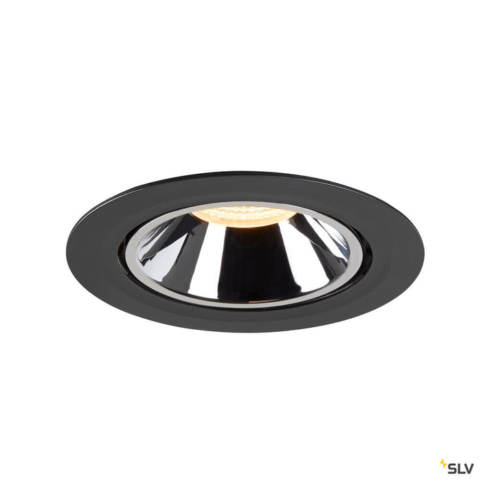 NUMINOS GIMBLE XL, black / chrome recessed ceiling light, 3000K 40°