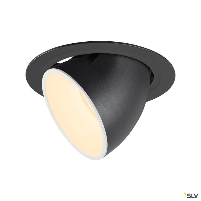 NUMINOS GIMBLE XL, black / white recessed ceiling light, 3000K 55°