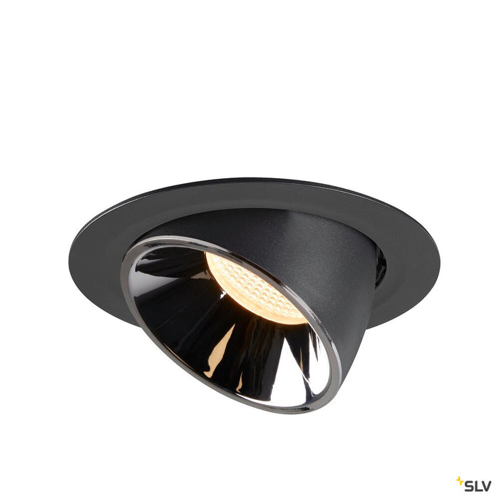 NUMINOS GIMBLE XL, black / chrome recessed ceiling light, 3000K 55°