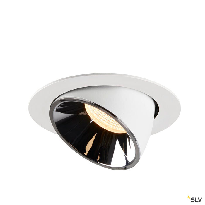NUMINOS GIMBLE XL, white / chrome recessed ceiling light, 3000K 20°