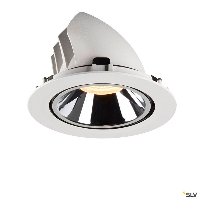NUMINOS GIMBLE XL, white / chrome recessed ceiling light, 3000K 20°