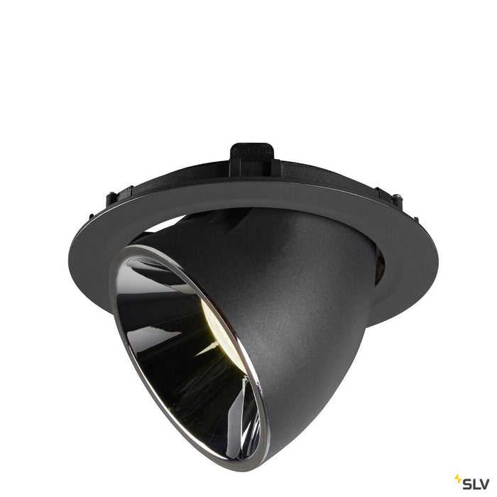 NUMINOS GIMBLE XL, black / chrome recessed ceiling light, 4000K 20°