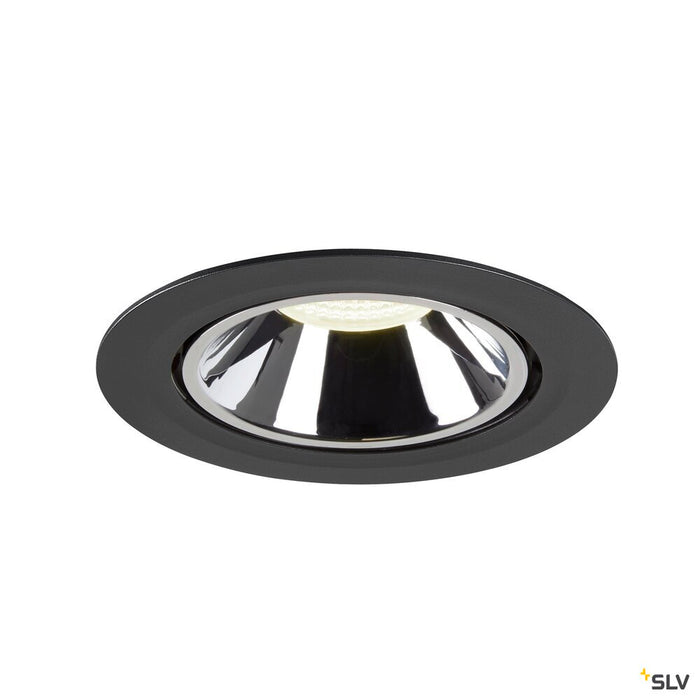 NUMINOS GIMBLE XL, black / chrome recessed ceiling light, 4000K 55°