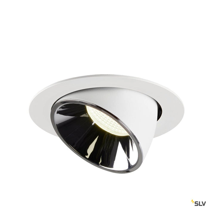 NUMINOS GIMBLE XL, white / chrome recessed ceiling light, 4000K 20°
