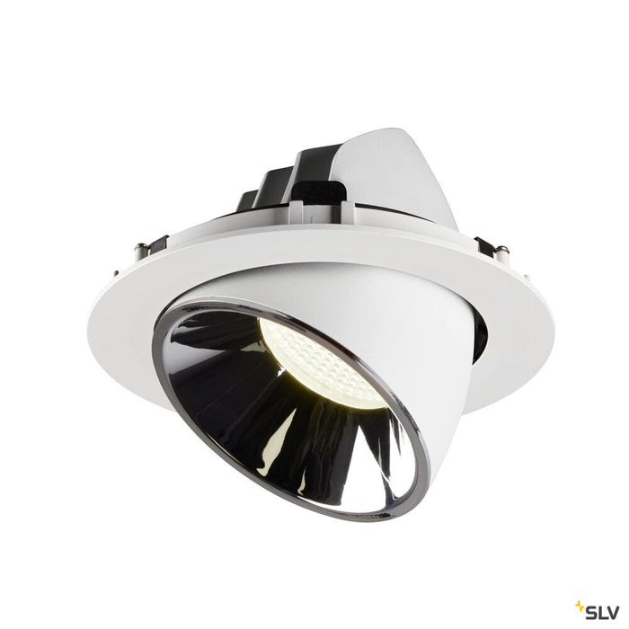 NUMINOS GIMBLE XL, white / chrome recessed ceiling light, 4000K 20°