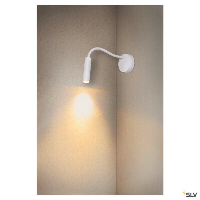 KARPO GOOSE, white wall-mounted light, 5.8W 3000K 40°