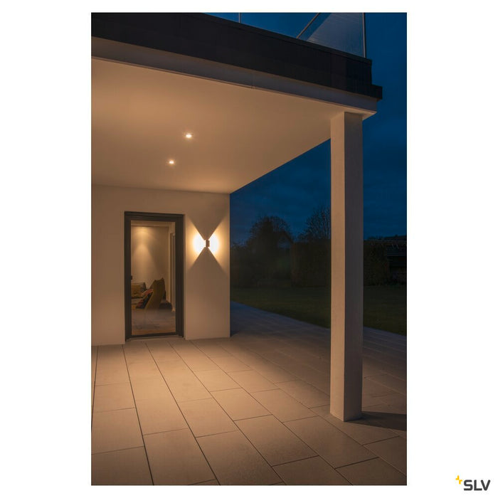 LOGS WALL, outdoor wall light, LED, 3000K, IP44, square, anthracite, 8W