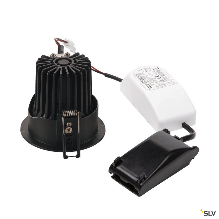 H-LIGHT 2, recessed fitting, LED, 2700K, oval, black, 20°, 11,5W, incl. driver, clip spring
