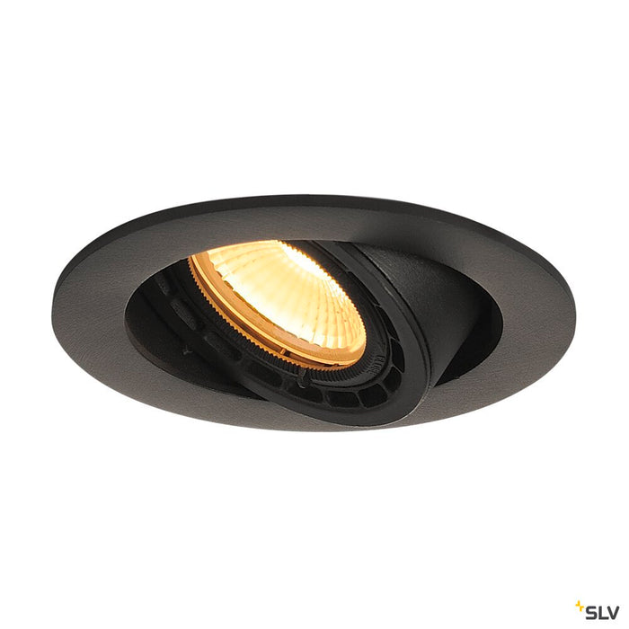 SUPROS 78, recessed fitting, LED, 3000K, round, black, 60° lens, 9W