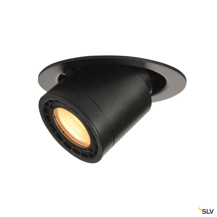 SUPROS 78, recessed fitting, LED, 3000K, round, tiltable, black, 60° lens, 9W