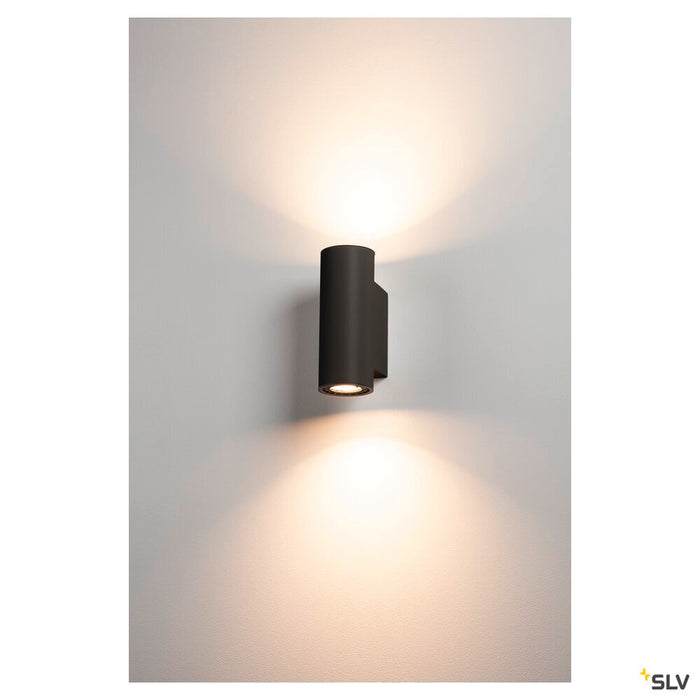 SUPROS 78, wall light, LED, 3000K, round, black, 60° lens, 9W