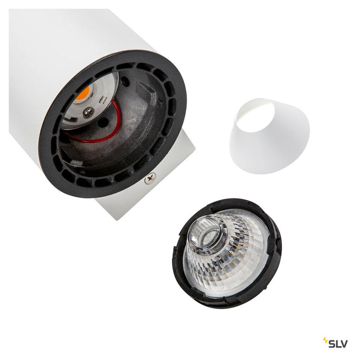 SUPROS 78, wall light, LED, 3000K, round, white, 60° lens, 9W