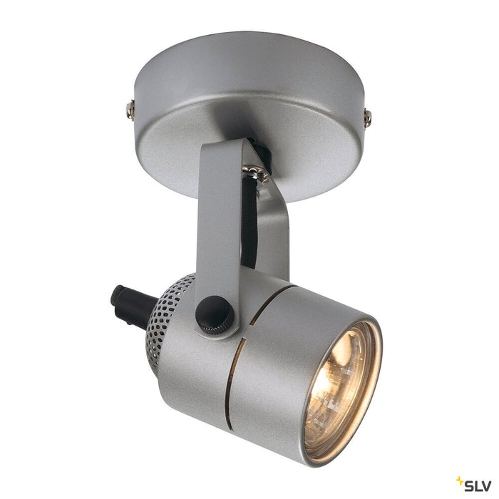 SPOT 79 wall and ceiling light, QPAR51, round, silver-grey, max. 230V, max. 50W