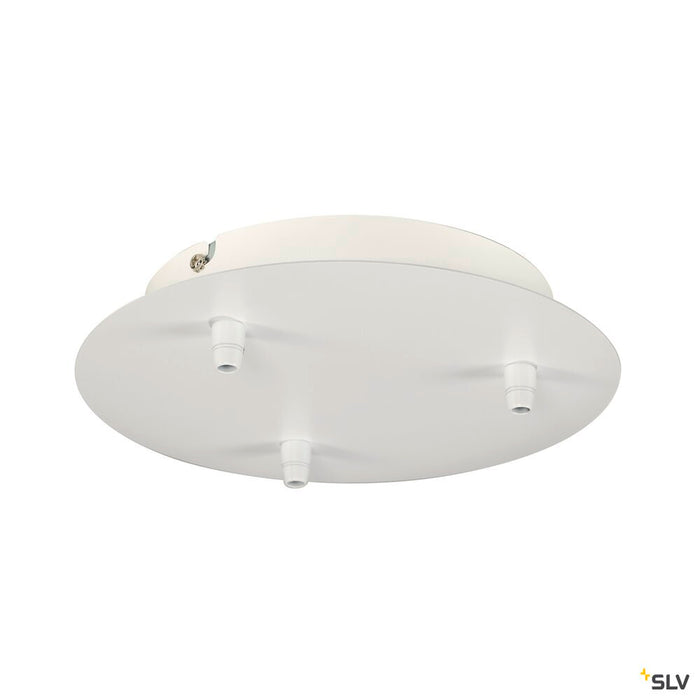 CEILING PLATE FITU triple ceiling plate, round, white, incl. strain-relief