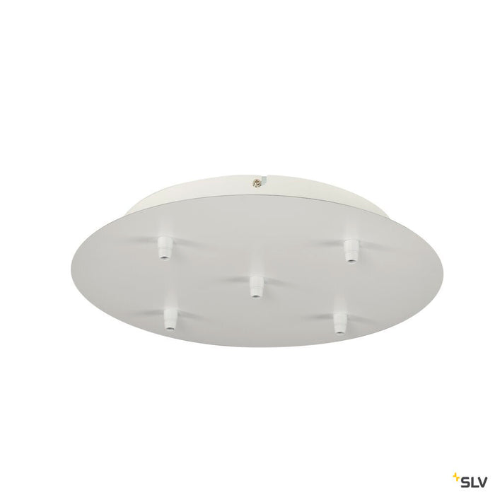CEILING PLATE FITU 5-way ceiling plate, round, white, incl. strain-relief
