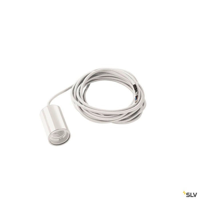 FITU pendant, A60, round, white, 5m cable with open cable end, max. 60W