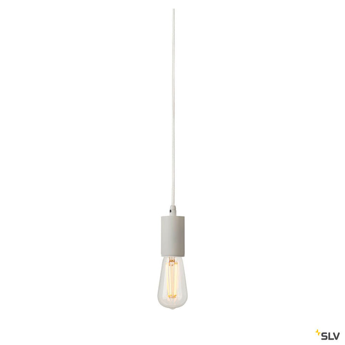 FITU pendant, A60, round, white, 5m cable with open cable end, max. 60W