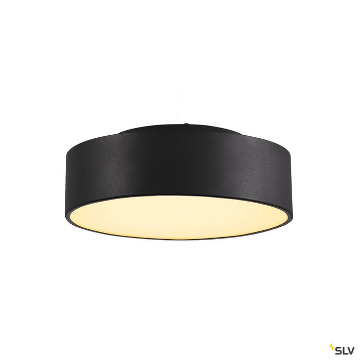 MEDO 30 ceiling light, LED, 3000K, round, black, Ø 28 cm, can be converted to a pendant, 12W