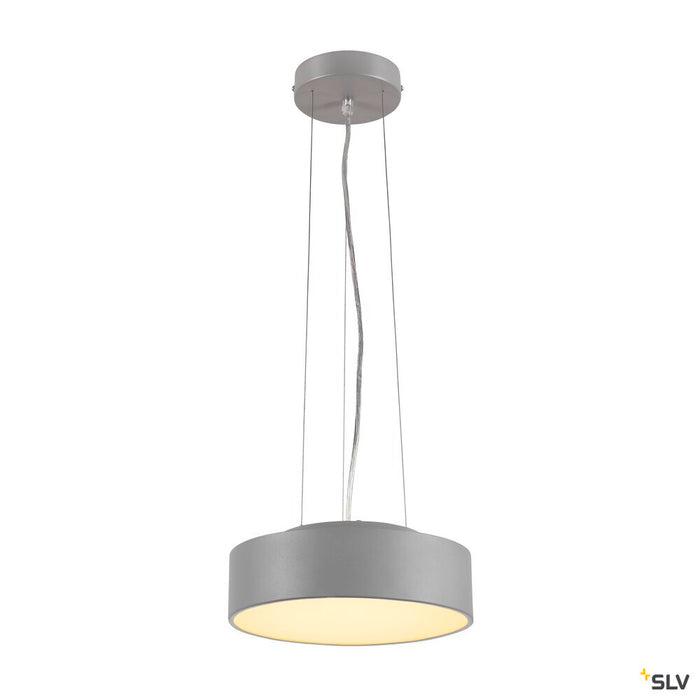 MEDO 30 ceiling light, LED, 3000K, round, silver-grey, Ø 28 cm, can be converted to a pendant, 12W