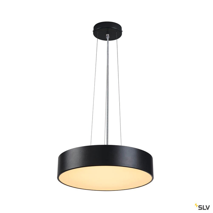 MEDO 40 ceiling light, LED, 3000K, round, black, Ø 38 cm, can be converted to a pendant, 31 W