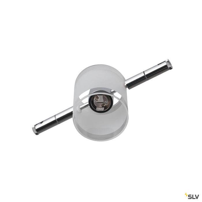 COMET, cable luminaire for TENSEO low-voltage cable system, QR-C51, chrome, semi-frosted glass
