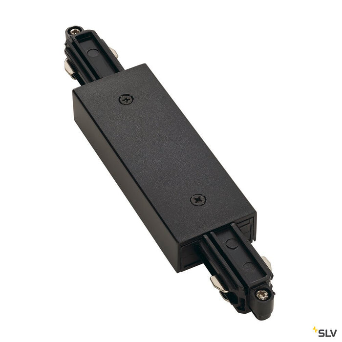 LONG CONNECTOR for 1-phase high-voltage surface-mounted track, black, with feed-in capability
