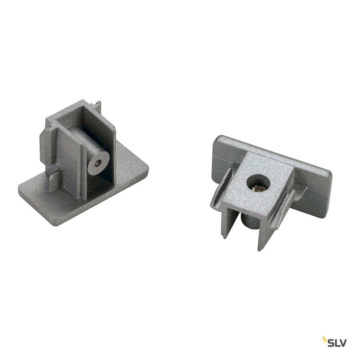 END CAPS for 1-phase high-voltage surface-mounted track, silver-grey, 2 pieces