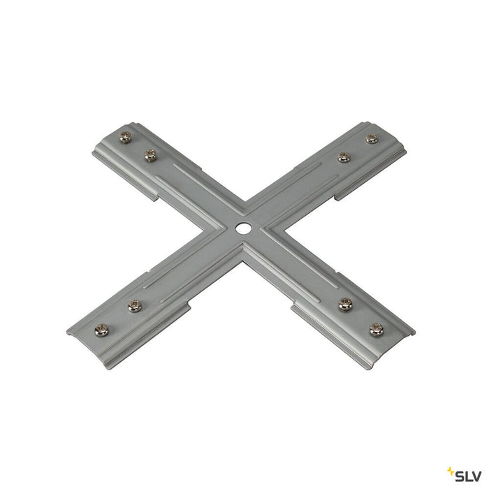 STABILISER X-CONNECTOR for 1-phase high-voltage surface-mounted track, matt nickel