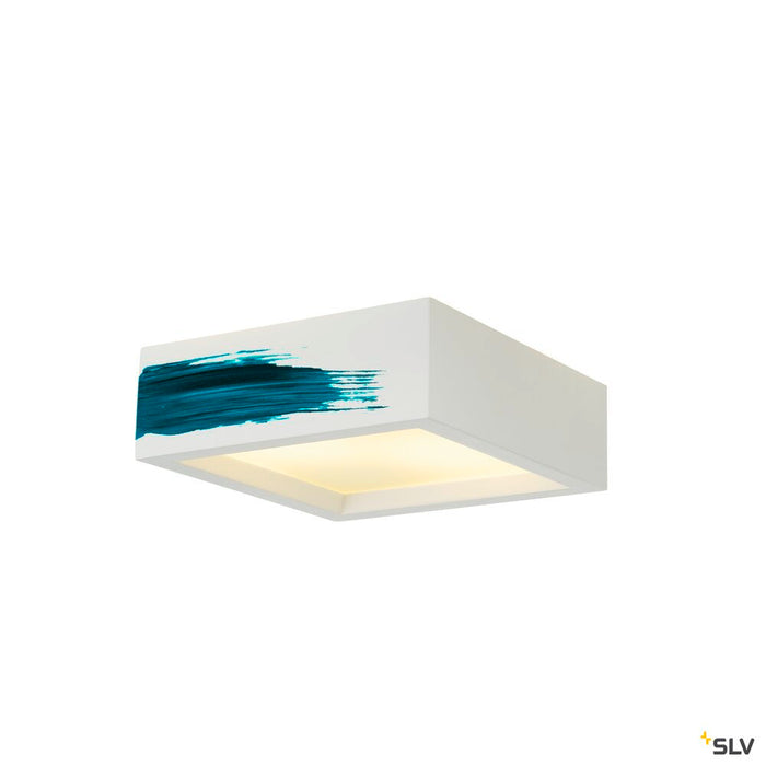 PLASTRA 104, ceiling light, TC-DSE, square, white plaster, max. 50 W