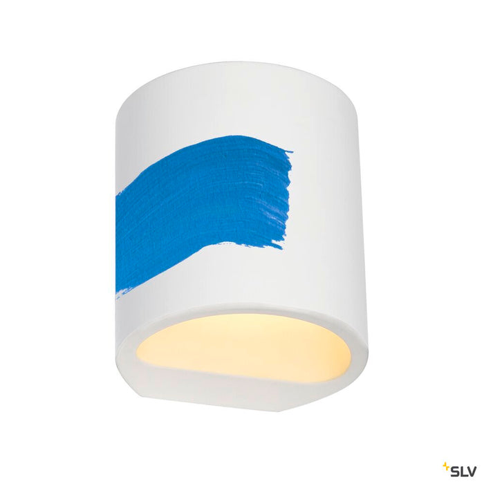 PLASTRA 104, wall light, QT14, round, white plaster, QT14, max. 42 W