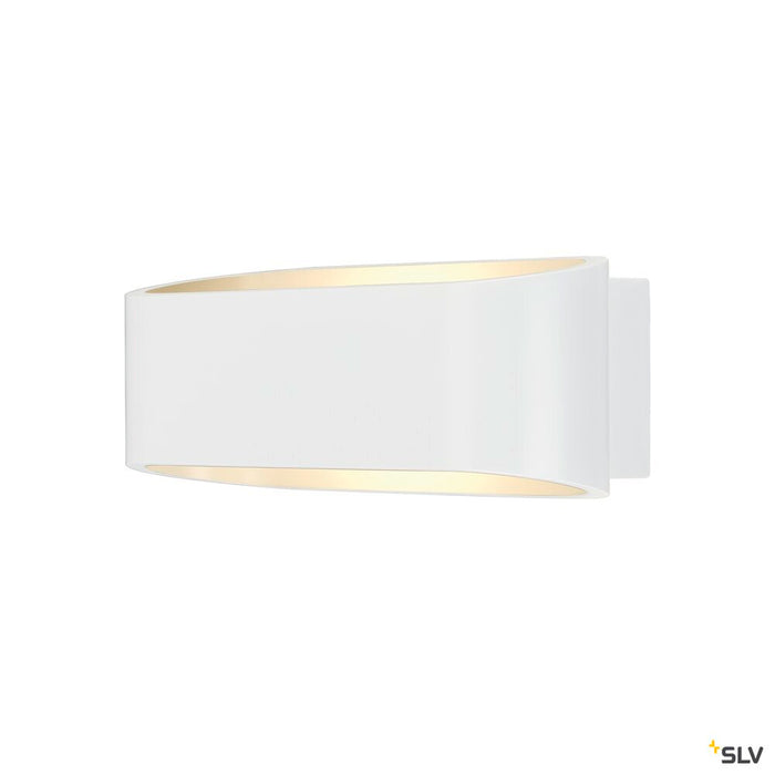 ASSO 70 wall light, LED, 3000K, oval, white, L/W/H 18/9.5/7.1 cm