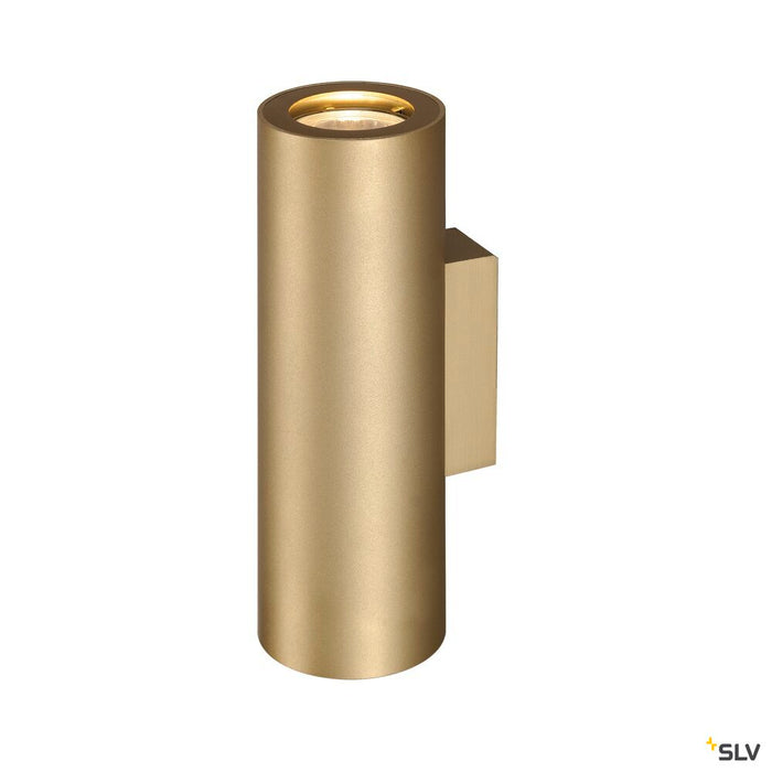 ENOLA_B, wall light, QPAR51, round, up/down, brass, max. 50 W, incl. brass deco ring