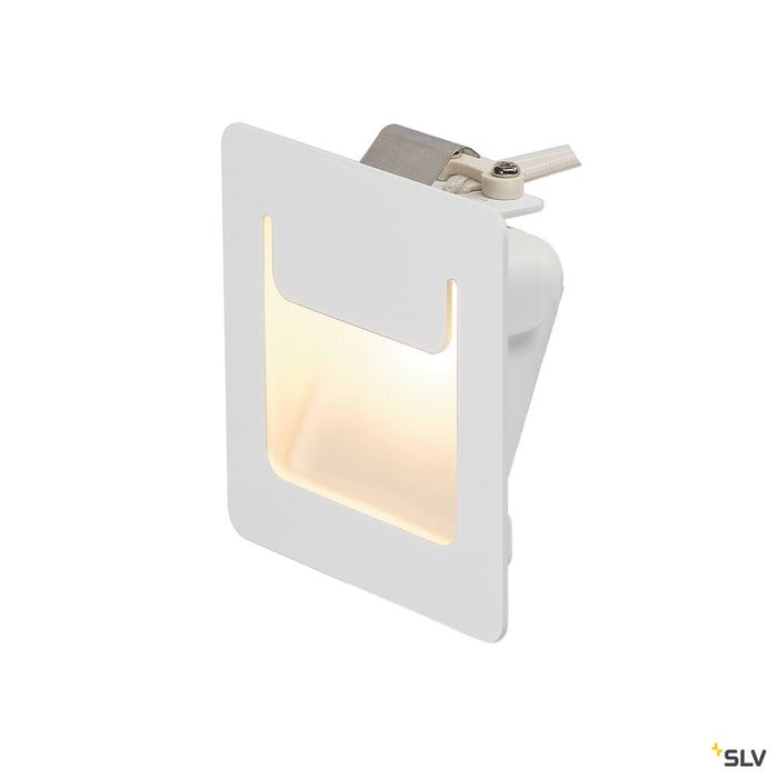 DOWNUNDER PUR 80, recessed fitting, LED, 3000K, square, white, L/W/H 8/3.2/8 cm, incl. leaf springs