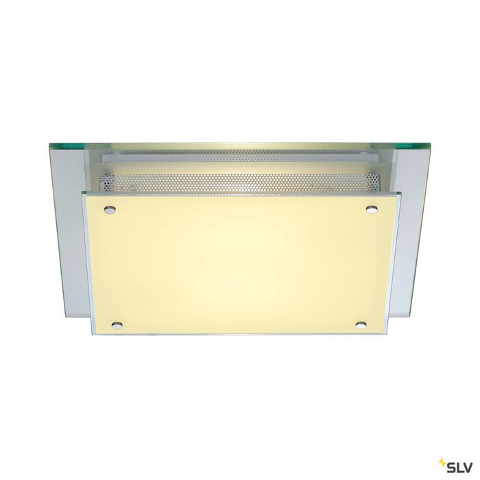 GLASSA, ceiling light, A60, square, frosted glass, max. 60W