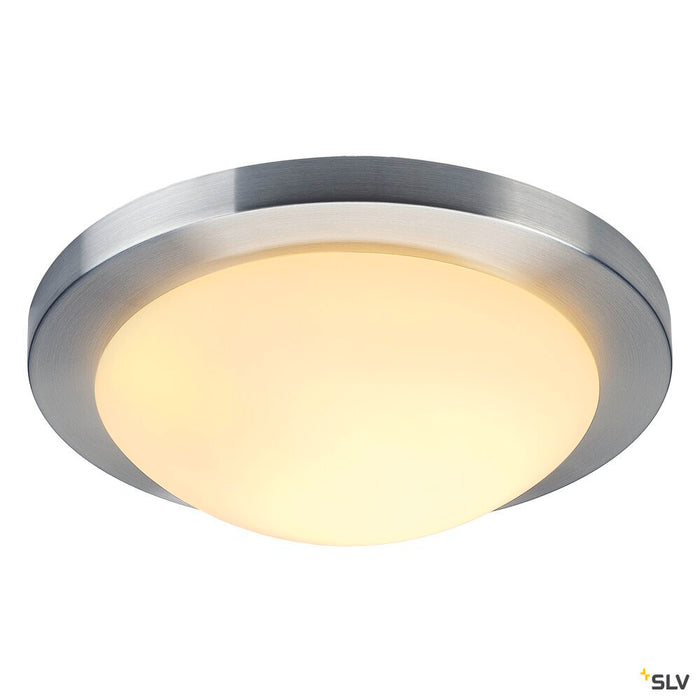 MELAN, ceiling light, A60, round, brushed aluminium, frosted glass, max. 60W