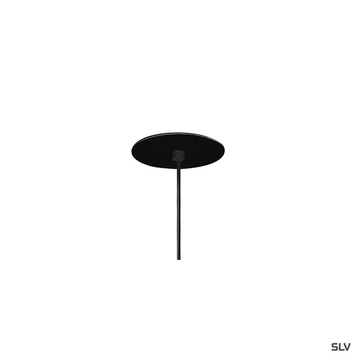 HELIA 30, pendant, LED, 3000K, round, black, flat canopy for recessed installation, 7.5W